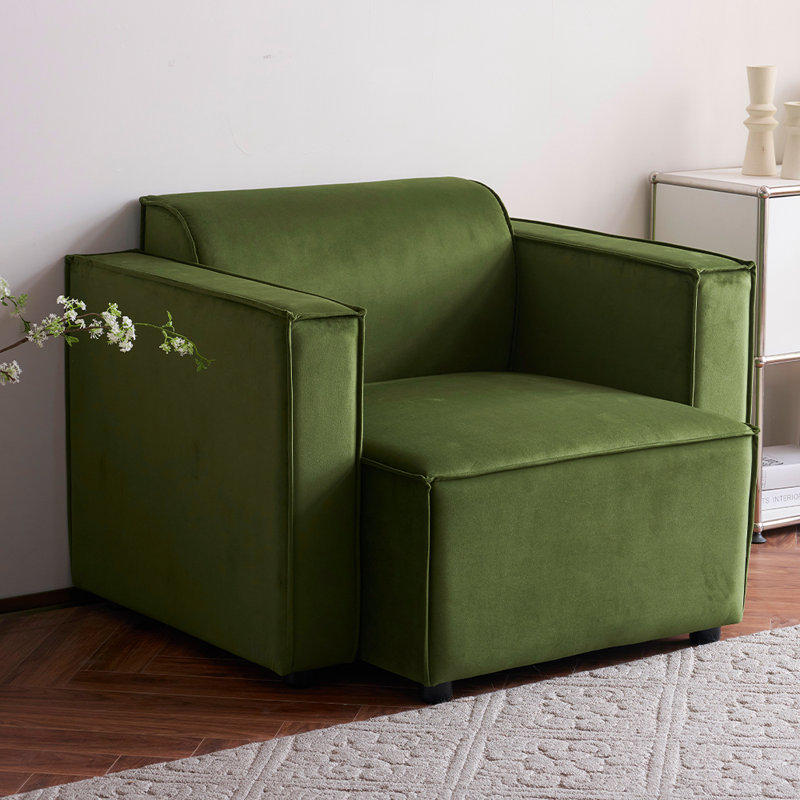 Necie Linen Sofa, 1, Vine Green