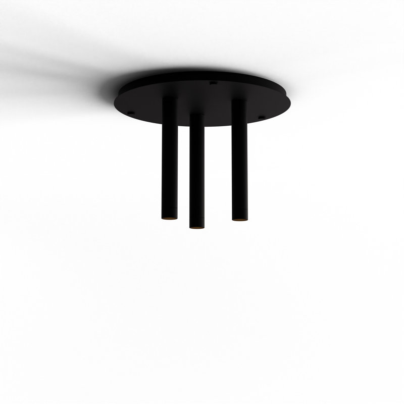 3 - Light LED Pendant, Matte Black