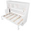 Lit escamotable simple avec bureau et tablettes de rangement, lit mural peu encombrant, blanc-688826888