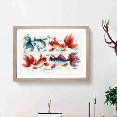 Two Gold & Silver Fish - Picture Frame Painting Print