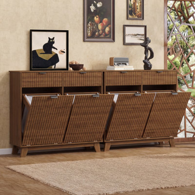  Armoire poubelle inclinable à 2 portes et 2 tiroirs Wave Design