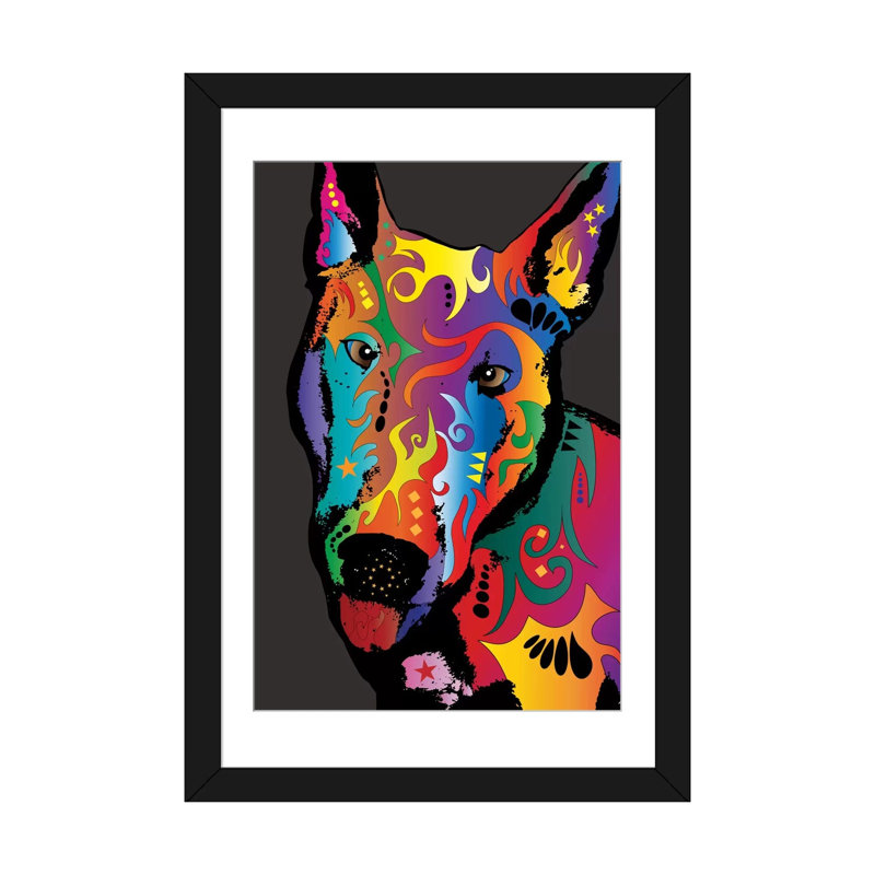 « arc-en-ciel », impression sur toile tendue terrier, H 24 po x l 16 po x P 1 po, Papier d'art encadré noir, Blanc