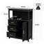 Buffet moderne avec 3 tiroirs et 1 porte, buffet de rangement noir avec tablette réglable - Armoire de plancher pour la cuisine, la salle à manger et le salon