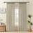 YZ Home Pinch Pleated Linen Curtains 2 Panels Set, Light Filtering Linen Blend Sheer Drapes Memory Trained Pleated Curtain Back Tab with Hooks Rings for Living Room Bedroom-2016677129-2016677375