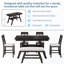 Ensemble de table de salle à manger 6 pièces avec tablette, 1 banc et 4 chaises-131365959-131365960-131365962-131365963