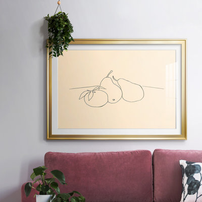 Dessin de fruits IV encadré sur papier