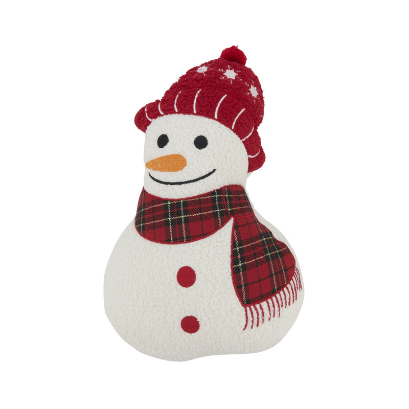 Cheerful Snowman Pillow with Soft Poly Fill