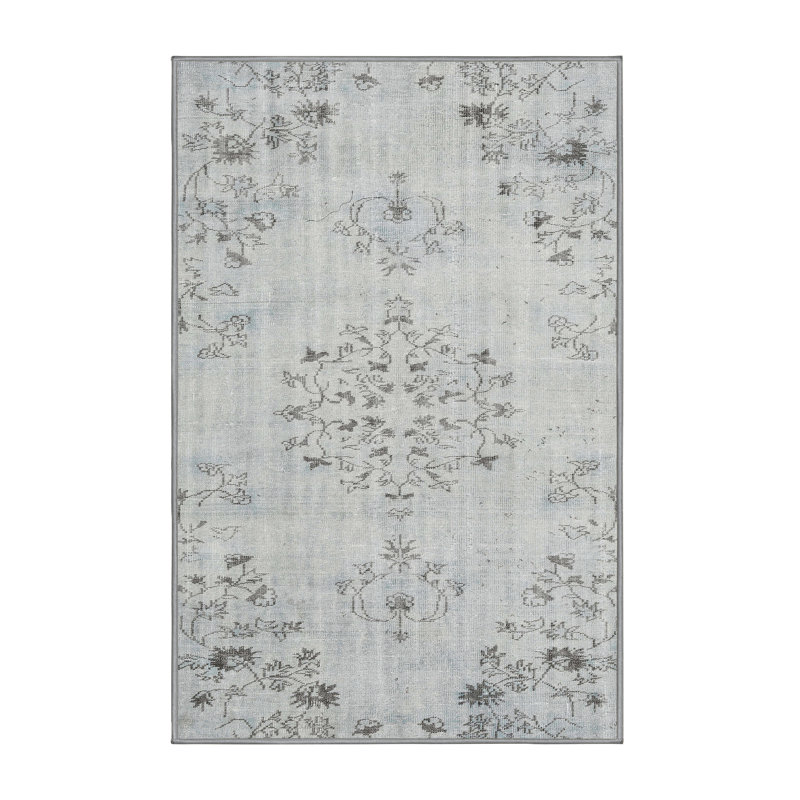 Tapis oriental en laine gris, Rectangle 2 pi x 4 pi