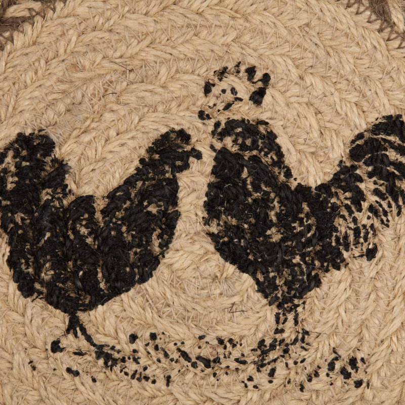 Sawyer Mill Charcoal Pig Jute and Cotton Round Trivet