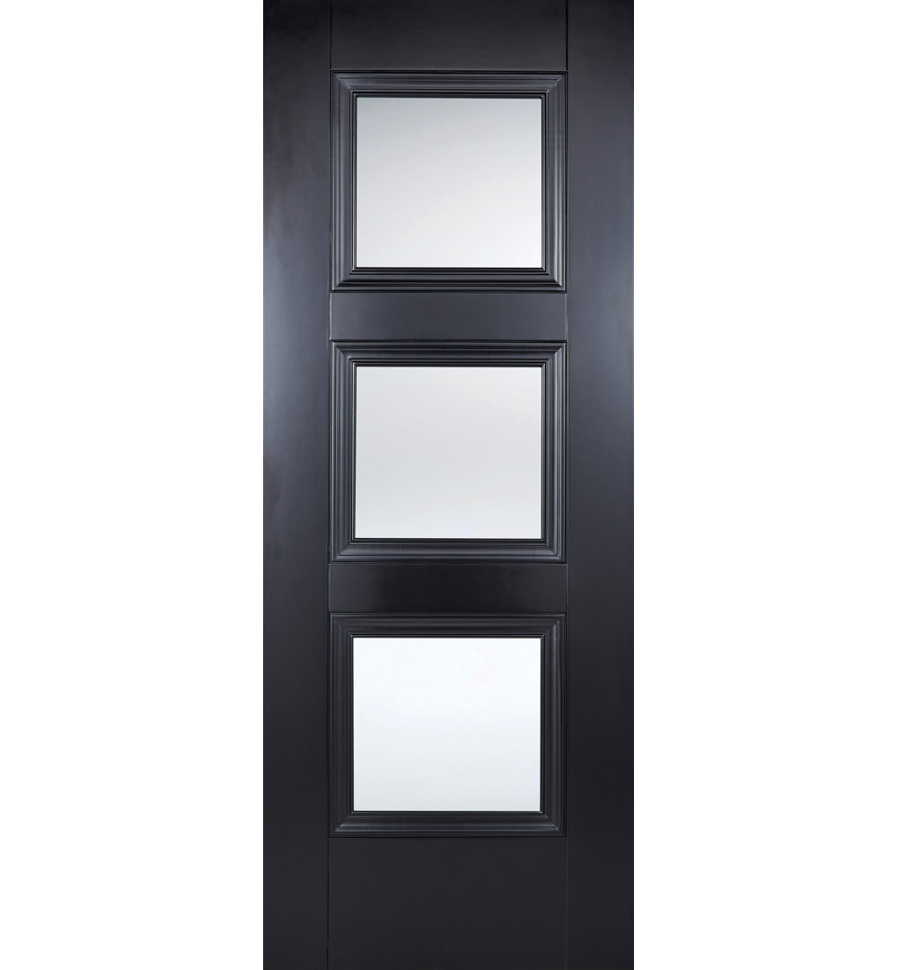 Amsterdam Primed Black Glazed Internal Door