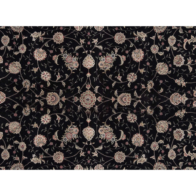 Elegance Oriental Area Rug in Black/Ivory