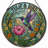 12"H Tulip Bird Stained Glass Window Panel-312053039
