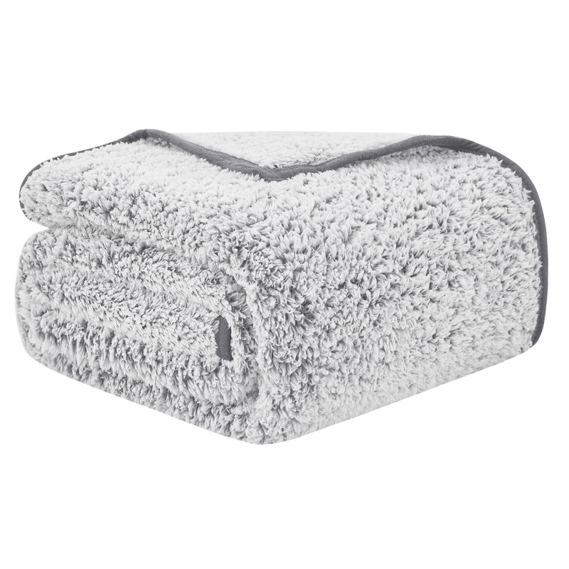 Couvertures en sherpa doux EMME, Lit simple, Marine