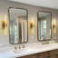 Ensemble de 2 appliques murales modernes avec abat-jour en verre transparent pour salle de bain, chambre à coucher et couloir-1221245900