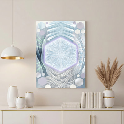 Art mural en toile Gallery Wrap pour le salon, la chambre à coucher, le bureau ou le vestibule - décoration murale décorative avec givre géométrique