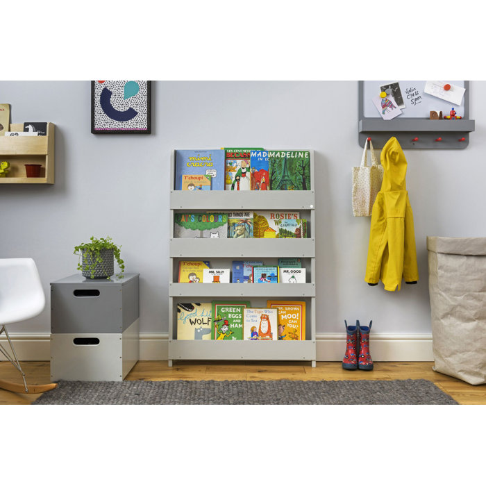 Tidy Books 4 Compartment Solid + Manufactured Wood Book Display ...