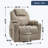 Up to 350 LBS polyester Power Lift Recliner Chair, Heavy Duty Motion Mechanism with 8-Point Vibration Massage and Lumbar Heating, USB and Type-C Ports, Stainless Steel Cup Holders, Khaki-1514173142
