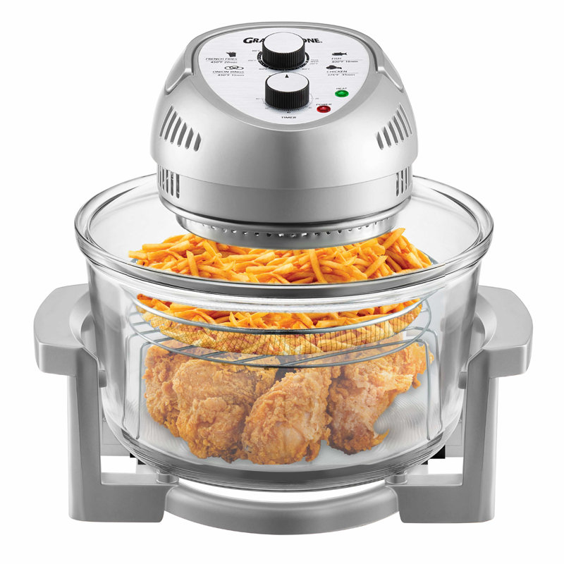 Granitestone 16-Quart Oil-Less Air Fryer & Countertop Oven, Silver