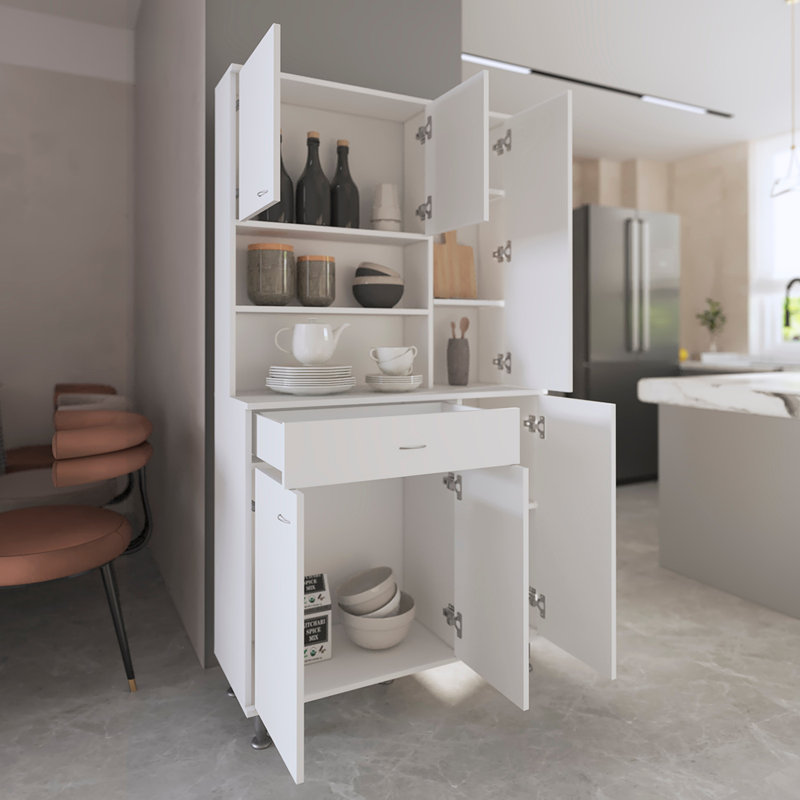Armoire garde-manger à 1 tablette et 1 tiroir Tigard, Blanc