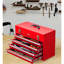 Boîte à outils portative en métal 4 - acier, revêtement rouge, pour coffre de garage et d'entrepôt avec 4 tiroirs - doublure de rouille, garage, entrepôt, travaux extérieurs