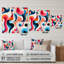 Motif tendance rose et bleu Popart - Art mural abstrait en acrylique pour le salon-101499569