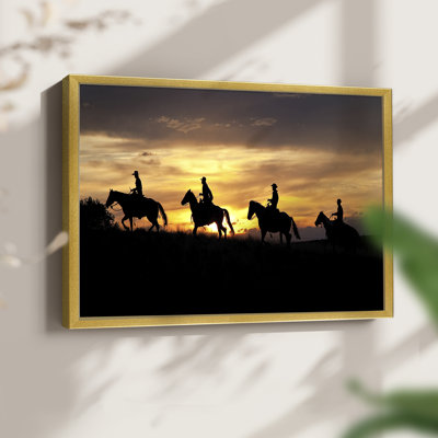Sunset Cowboys -Framed Print - Restickable