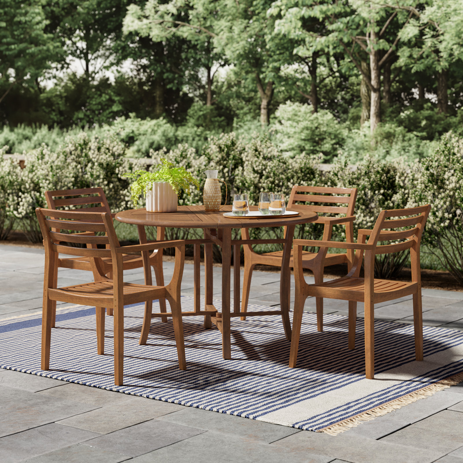 Kinsler 48" Eucalyptus Patio Dining Set