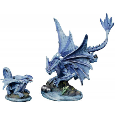 Ensemble de figurine en dragon d’eau perle 2 pièces aqua elemental Pisek