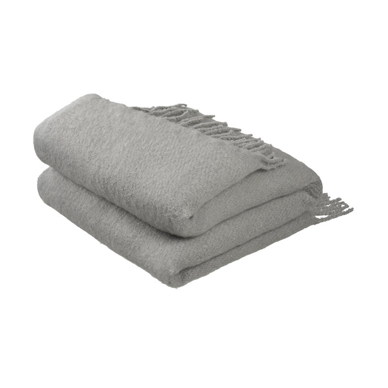 Vellux Mohair Solid Gray Throw