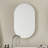 White Metal Framed Oval Recessed Bathroom Shelf Cabinet - 20X34 Inch With Mirror And Adjustable Shelves Medicine Storage Framed, Adjustable, Wall-1771506273