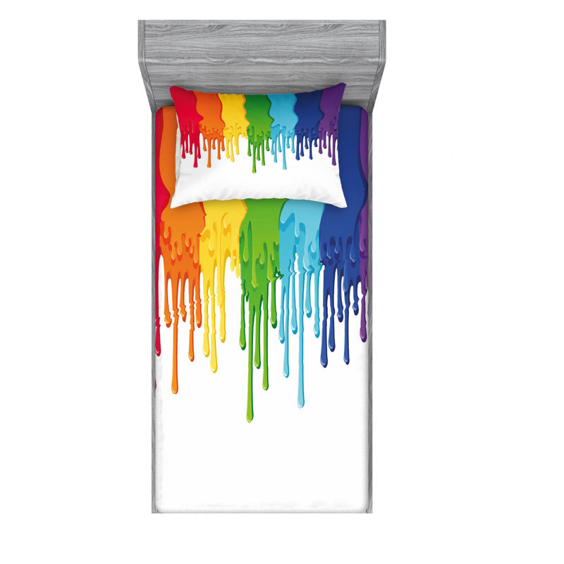 Microfiber Abstract Sheet Set, Twin XL Sheet Set with Fitted Sheet