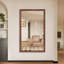 Miroir de salle de bain rectangulaire surdimensionné de 60 po x 36 po avec cadre jaune et corail-537305844-537305845