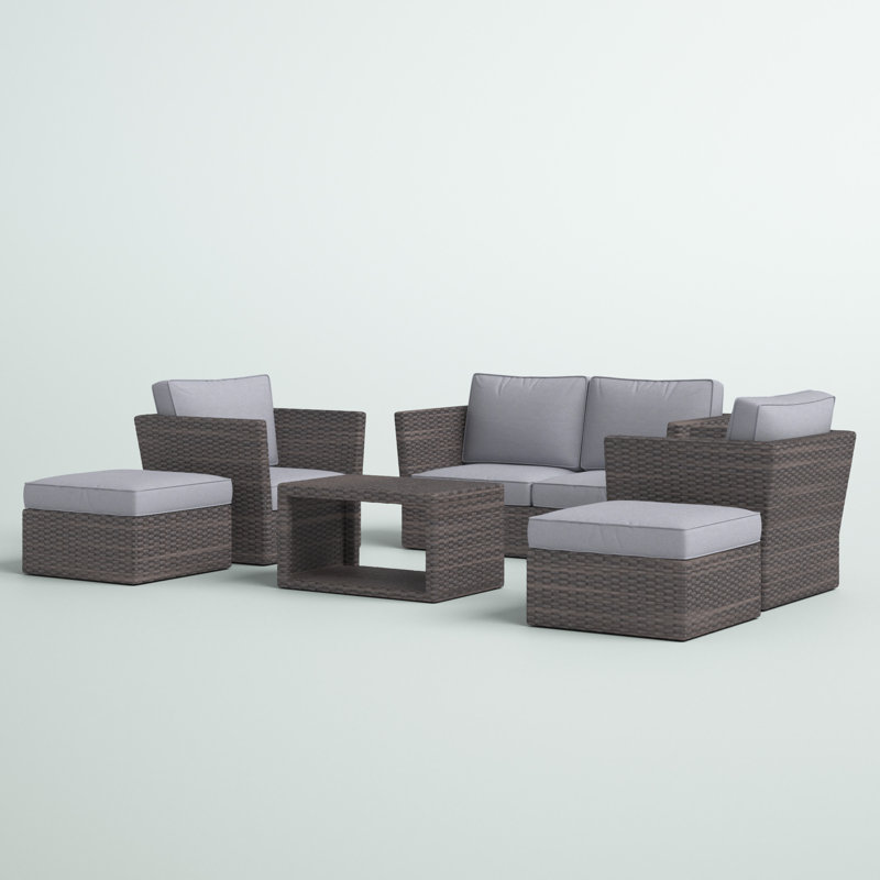 Ensemble de conversation pour 6 personnes avec coussins Annia