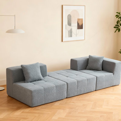 Canapé modulaire simple modulaire moderne Canapé simple carré carré Canapé moderne sans accoudoirs Canapé d'appoint avec coussin de dossier amovible pour salon, appartement