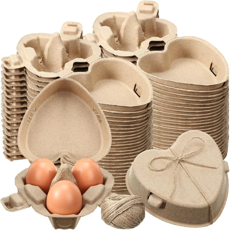50 boîtes en carton de 3 œufs en forme de cœur en forme de cœur de Pâques