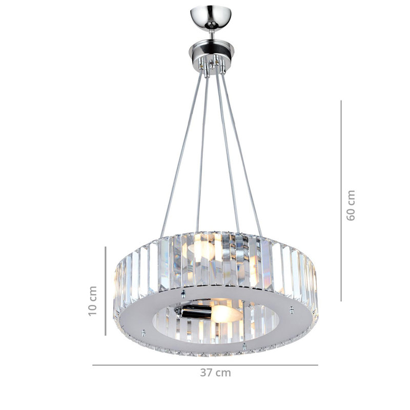 Luminaire suspendu tambour à 5 lumières Eslinger, H 23,62 po x l 14,57 po x P 14,57 po
