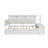 Full Size Wood Daybed with Trundle, Storage Shelves, Bench, Charging Station and Upholstered Headboard, White+Cream White Cushion-912639585