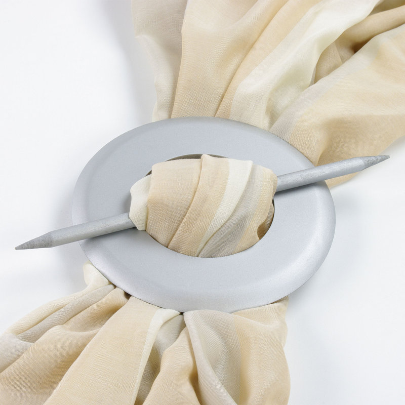 Wood 20cm Curtain Holdback/Tieback, Matte silver