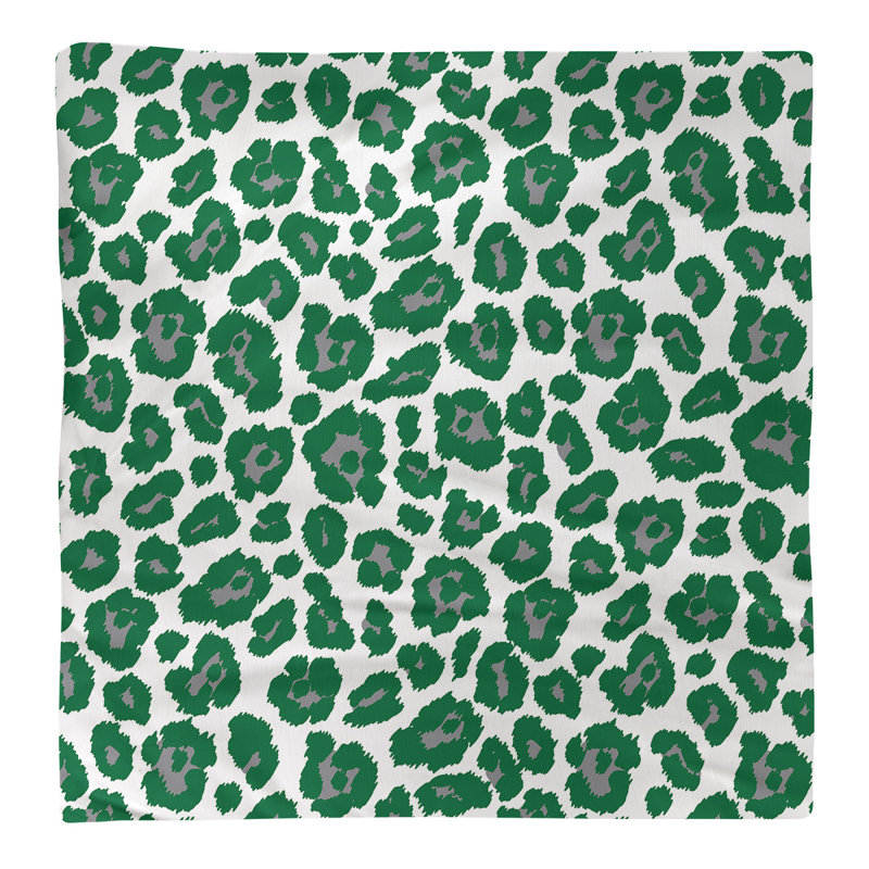 Polyester Animal Print Square Napkin, 22" x 22", White/Silver/Green