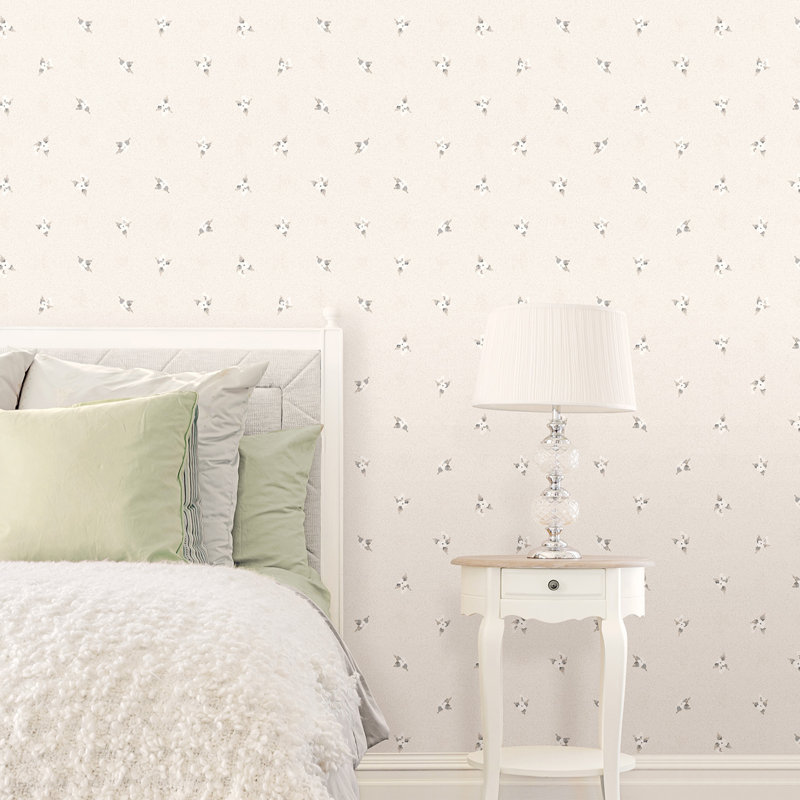 Garretson 1000cm x 52.8cm Satin Wallpaper Roll, Grey/White