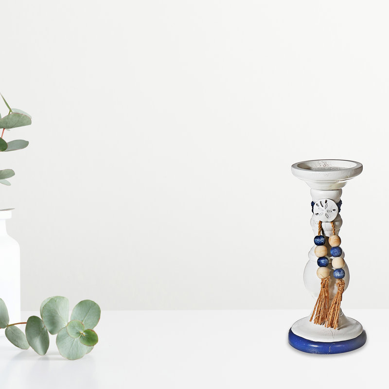 9.25'' H Wood Tabletop Candlestick