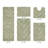Hugo Premium 100% Cotton 5 Piece Bath Rug Sets with Non-Slip Backing, Machine Washable, Luxurious Chervon Pattern Super Absorbent & Tufted Weave Bath Mat for Bathroom, Shower, and Tub-1093470879