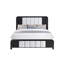 Black and White King Bed with Fluted Detailing, Plush Upholstered Headboard, and Low Profile Design for Modern Bedrooms.-359064244