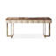 Bureau brun clair + or rectangulaire + bois manufacturé + acier inoxydable avec 2 tiroirs-119961339-119961332
