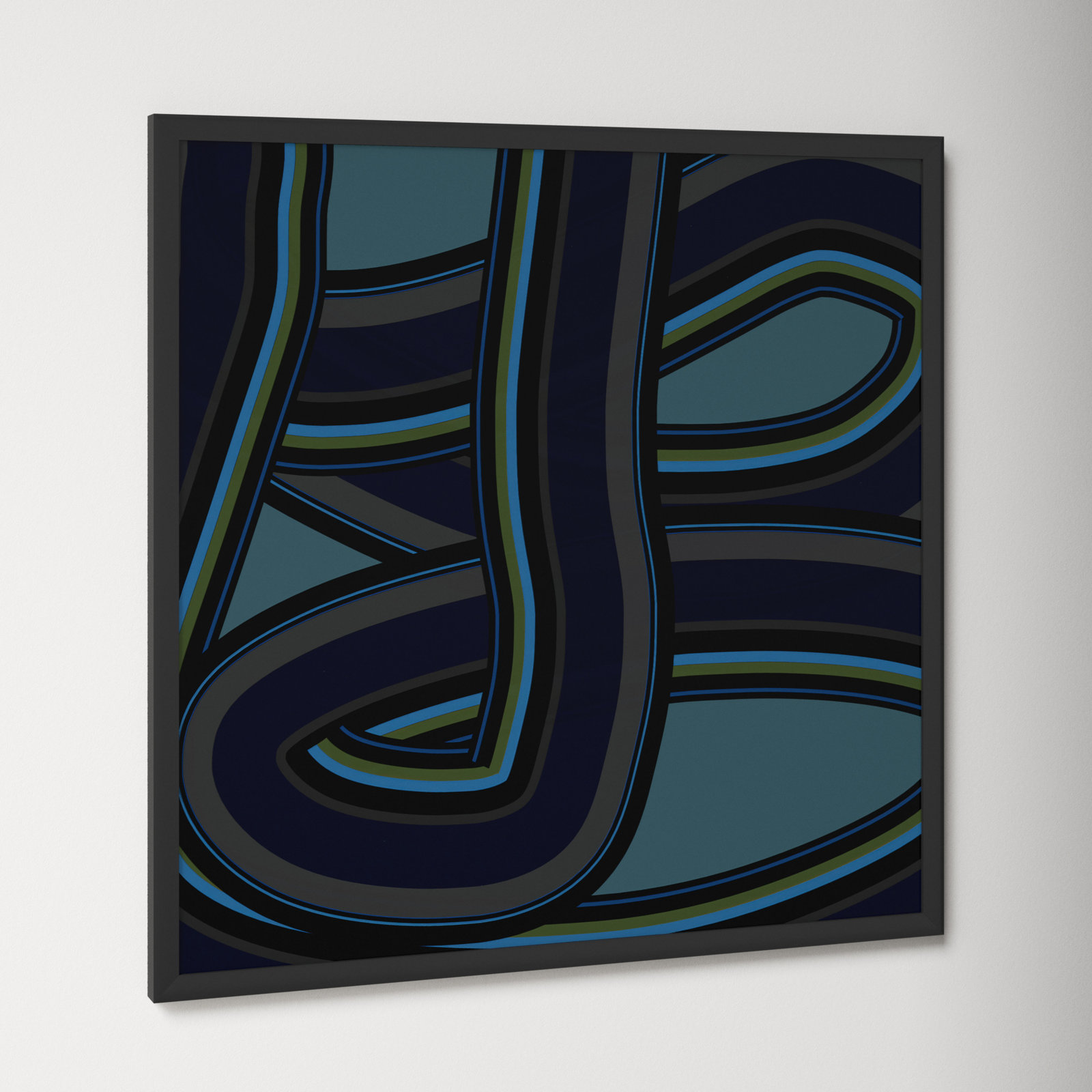 Stone Blue Twist by Jacques Pilon, Black, 36" H x 36" W x 1.25" D