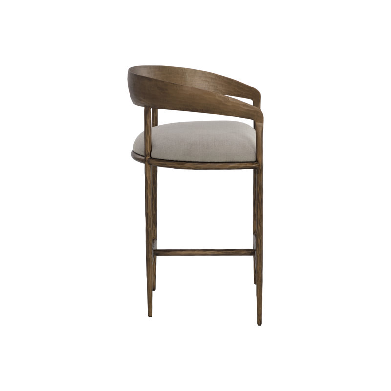Upholstered Stool with Metal Frame