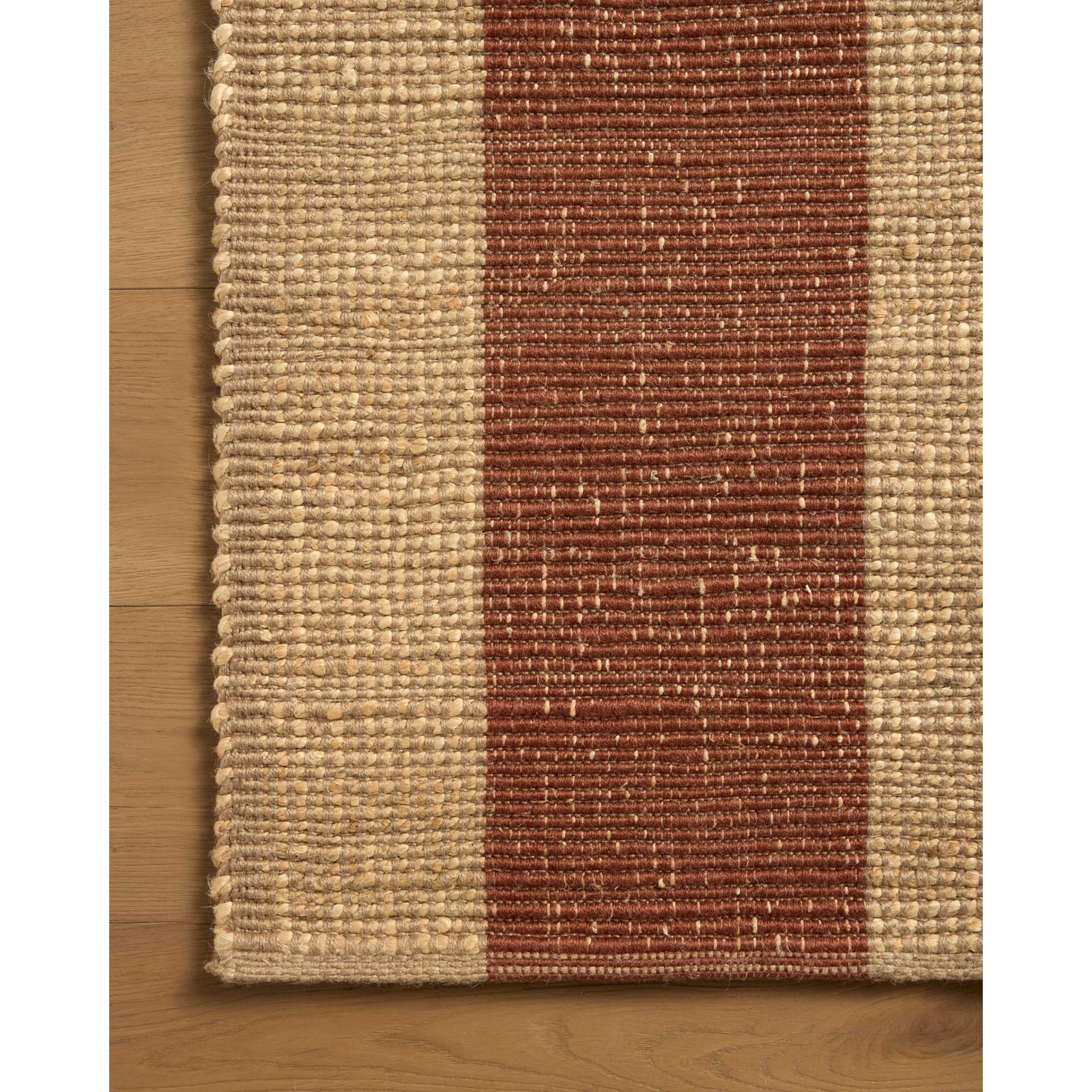 Leanne Ford x Loloi Weatherstaff Natural / Brick Area Rug, Rectangle 3'6" x 5'6"