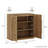 Set of 3 Modular Sideboard with Double-Arc Wood Doors, Camel-626131441