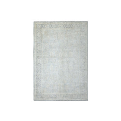 6'0" x 8'9" New Hand Knotted Grey Wool Rectangle Oriental Rug - MOA10270253