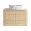 Meuble-lavabo mural 30 po avec lavabo d'art en céramique et 2 portes à fermeture en douceur, emballage KD, contreplaqué-1072034755
